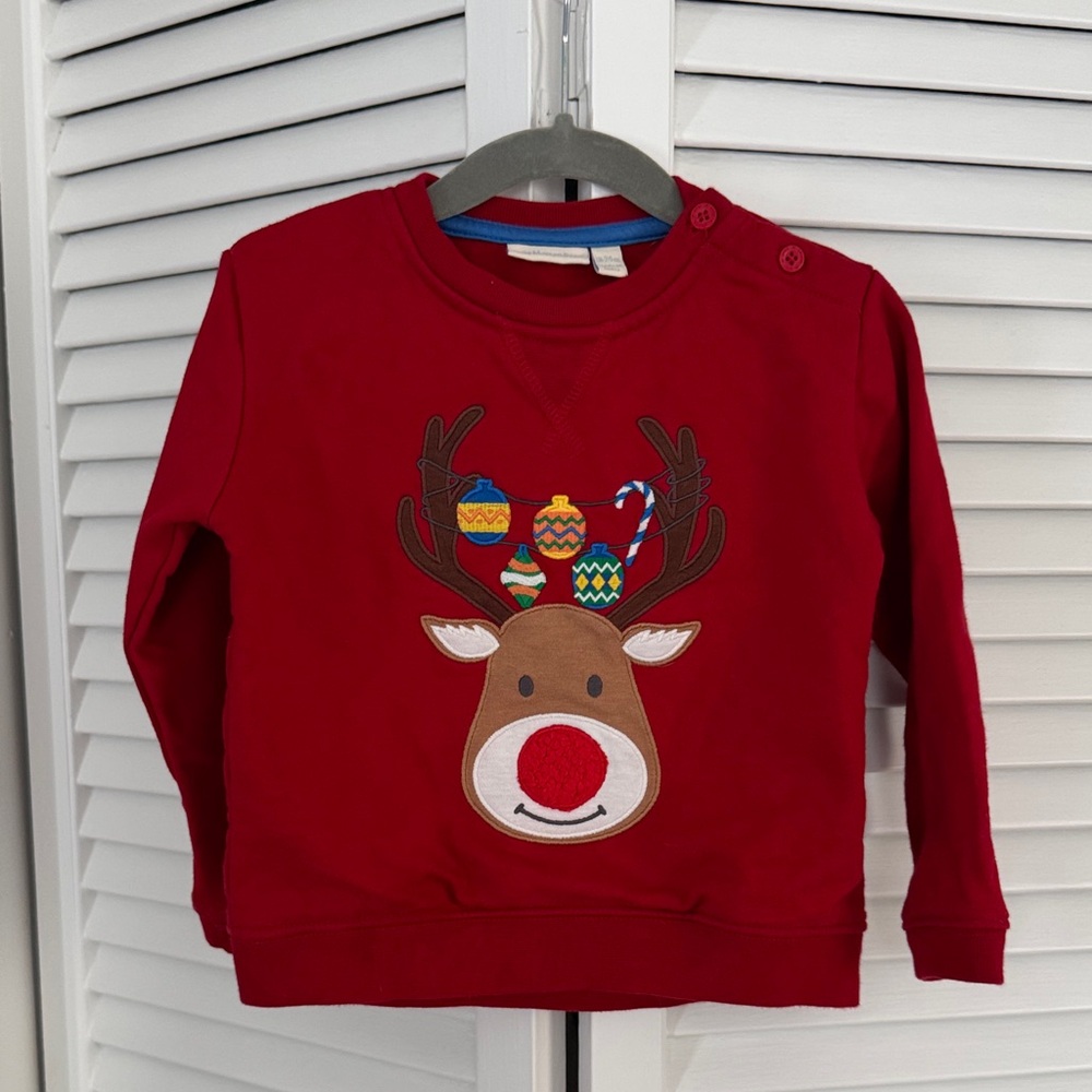 JoJo Maman Bebe Reindeer Sweatshirt Christmas 18-24 m
